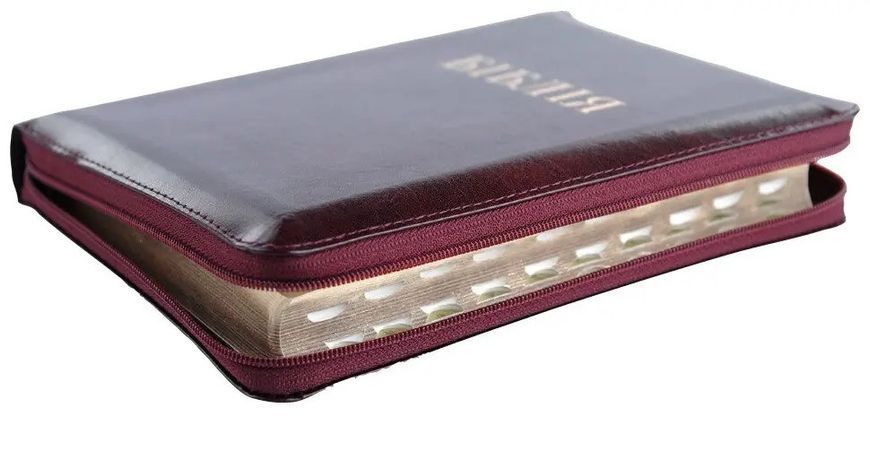 Біблія середня 047 zti шкіра, розмір 13.5 х 18.5 см, переклад Огієнко (арт. 1014903) Бордова 1014903 фото