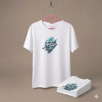 Футболка з християнським принтом "Jesus" Біла Оверсайз Ф-009БXL фото
