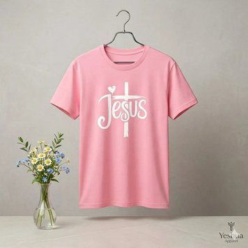 Футболка з християнським принтом "Jesus" Рожева Ф-020Р2XL фото